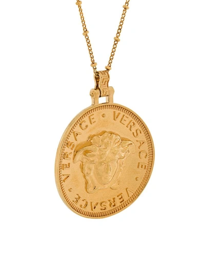 Shop Versace Medusa Coin Necklace