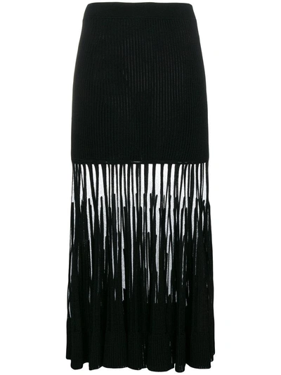 Shop Alexander Mcqueen Pleated-fringe Skirt