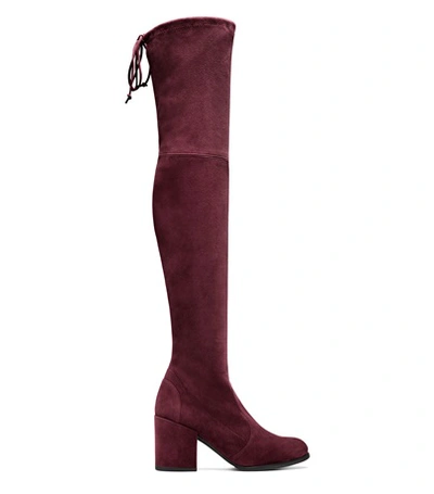 Shop Stuart Weitzman The Tieland Boot In Cabernet Suede