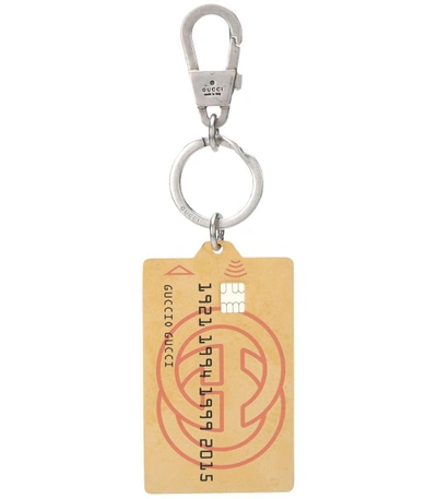 Shop Gucci Gold Credit Card Key Ring In Neutral