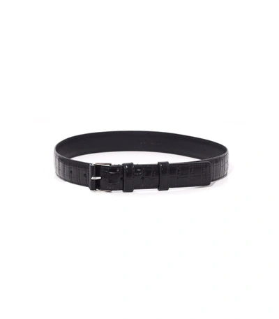 Shop Altuzarra Black Croc Embossed Belt