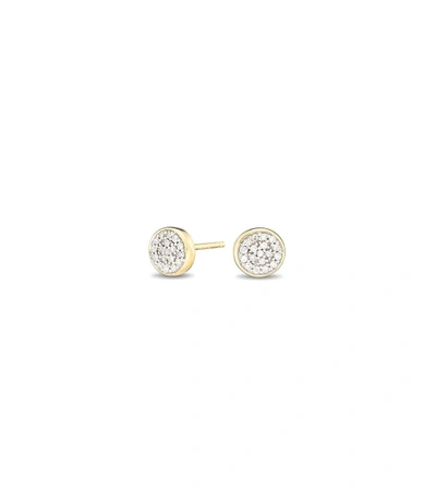 Shop Adina Reyter Yellow Gold Solid Pave Disc Posts