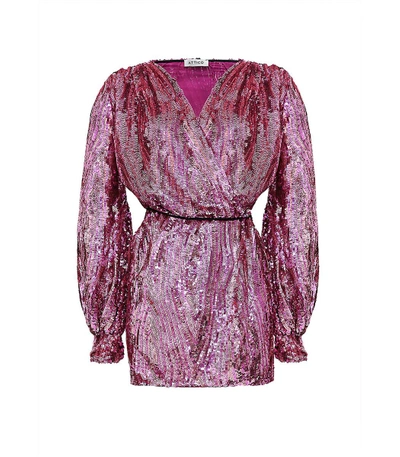 Shop Attico Pink Sequin Dress