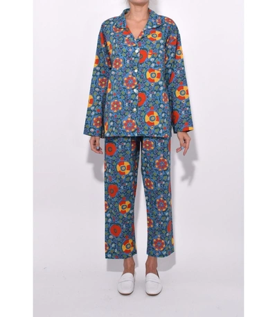 Shop Rhode Berto Pajamas In Blue Multiflower