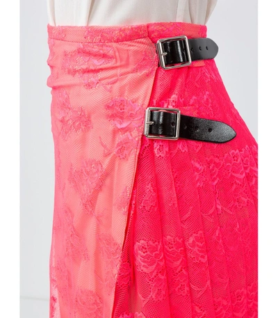 Shop Christopher Kane Neon Pink Lace Kilt