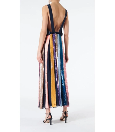 Shop Tibi Multicolor Striped Sequined Overall Dress In Stripe Multicolor