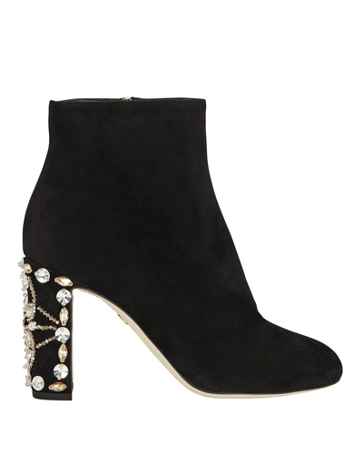 Shop Dolce & Gabbana Crystal Heel Booties