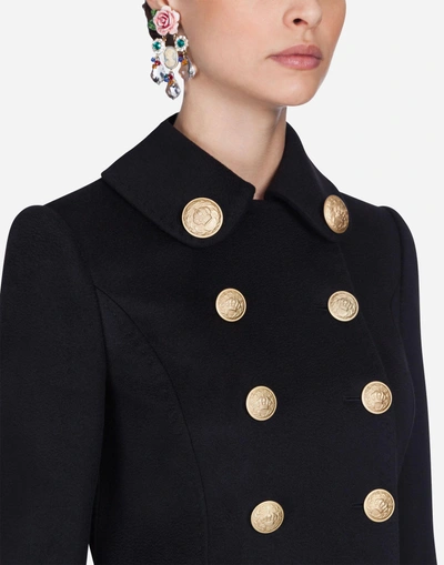 Shop Dolce & Gabbana Wool Pea Coat In Black