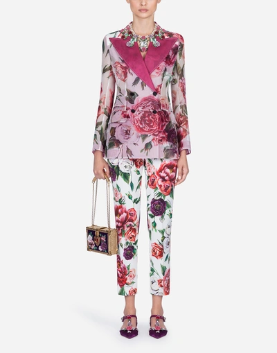 Shop Dolce & Gabbana Peony-print Cady Pants In Floral Print