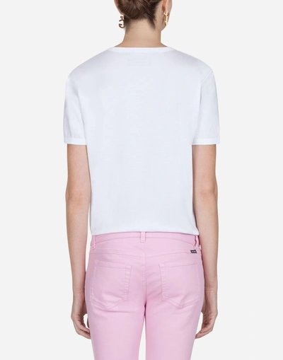 Shop Dolce & Gabbana Cotton T-shirt With Designers' Patches In White