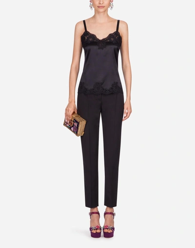 Shop Dolce & Gabbana Wool Pants In Black