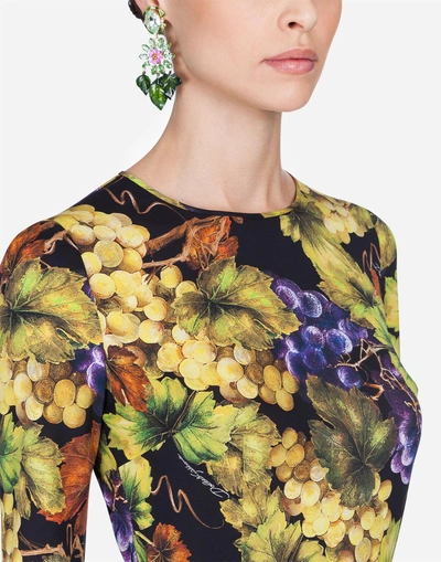 Shop Dolce & Gabbana Printed Silk Top In Multi-colored