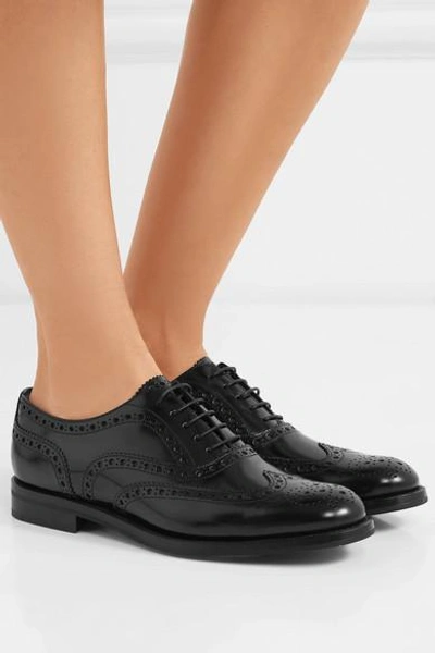 Shop Church's Burwood Glossed-leather Brogues In Black