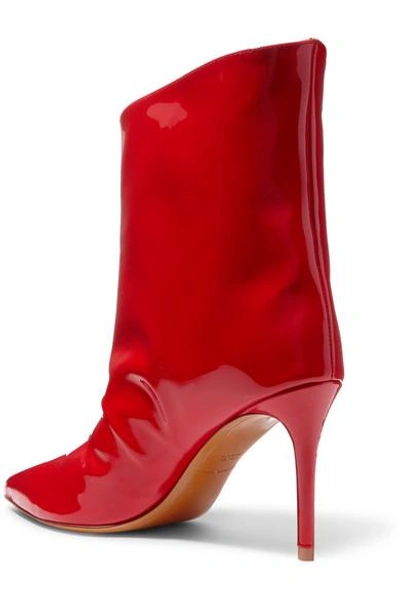 Shop Alexandre Vauthier Alex Patent-leather Ankle Boots In Red