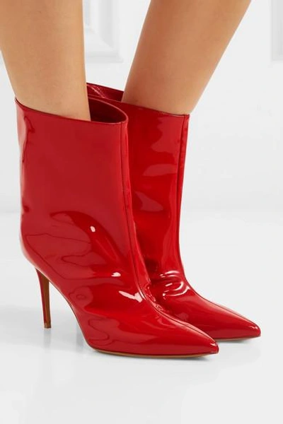 Shop Alexandre Vauthier Alex Patent-leather Ankle Boots In Red