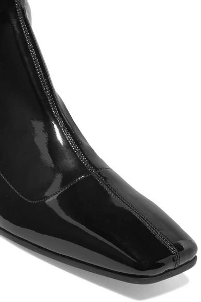 Shop Ellery Smooth And Patent-leather Ankle Boots In Black