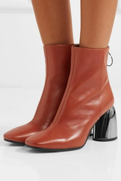 Shop Ellery Leather Ankle Boots In Brown