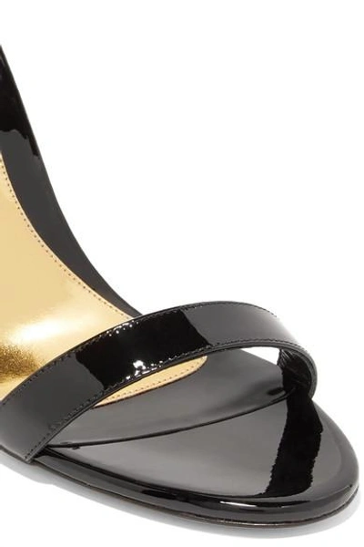 Shop Alexandre Vauthier Yasmin Swarovski Crystal-embellished Patent-leather Sandals In Black