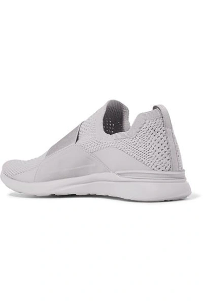 Shop Apl Athletic Propulsion Labs Techloom Bliss Mesh And Satin Slip-on Sneakers In Gray