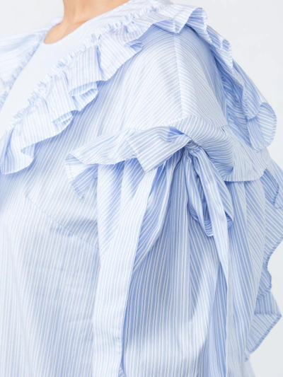 Shop Simone Rocha Striped Tiered Frill Dress