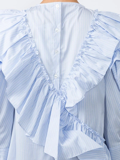 Shop Simone Rocha Striped Tiered Frill Dress