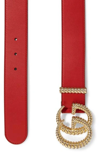 Shop Gucci Leather Belt In Red