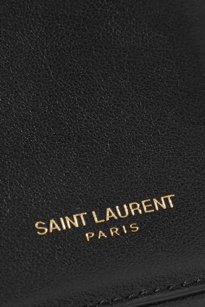 Shop Saint Laurent Printed Textured-leather Iphone 8 Case In Black