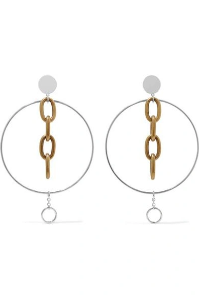 Shop Miu Miu Silver And Gold-tone Clip Earrings