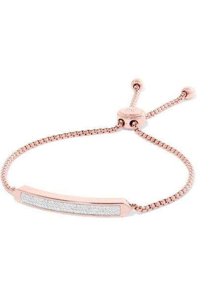 Shop Monica Vinader Baja Skinny Rose Gold Vermeil Diamond Bracelet