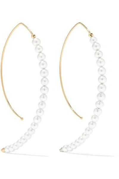 Shop Mizuki 14-karat Gold Pearl Earrings