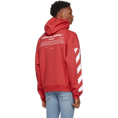 Shop Off-white Red Diagonal Bernini Over Hoodie In 2030 Red/bl