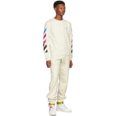 Shop Off-white White Gradient Lounge Pants In 0288 Ofw/mu