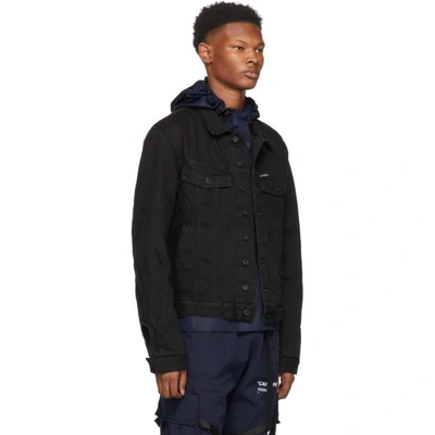 Shop Off-white Black Padded Denim Jacket In 1001 Blk/wt