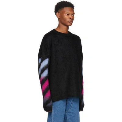 Shop Off-white Black Mohair Gradient Sweater In 1088 Blk/mu