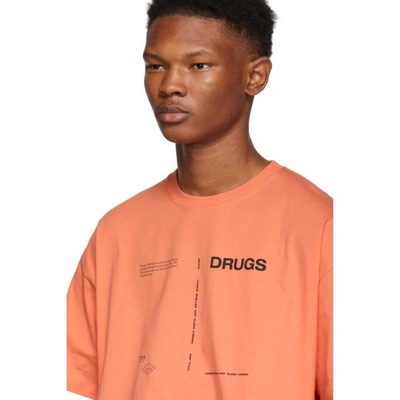 Shop Raf Simons Orange Drugs Regular Fit T-shirt In 00035 Orang