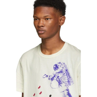 Shop Raf Simons White Slim Fit Astronaut T-shirt In 00018 Cream