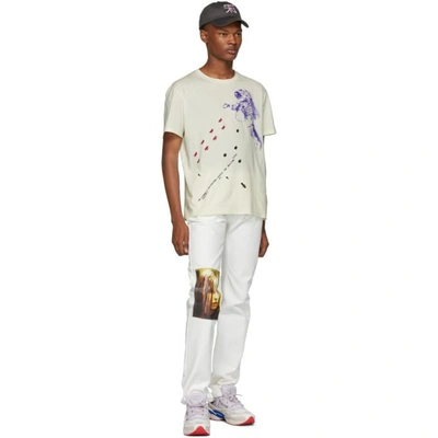 Shop Raf Simons White Slim Fit Astronaut T-shirt In 00018 Cream