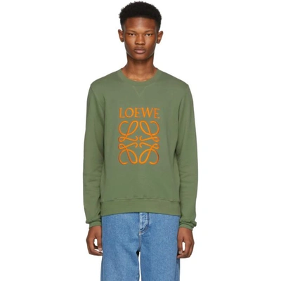 Shop Loewe Khaki Large Anagram Sweatshirt In 4160.khaki
