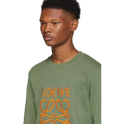 Shop Loewe Khaki Large Anagram Sweatshirt In 4160.khaki
