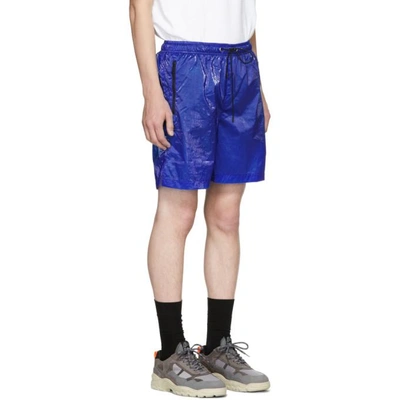 Shop Filling Pieces Blue Translucent Track Shorts In 1884.blue