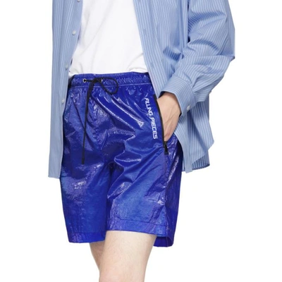 Shop Filling Pieces Blue Translucent Track Shorts In 1884.blue