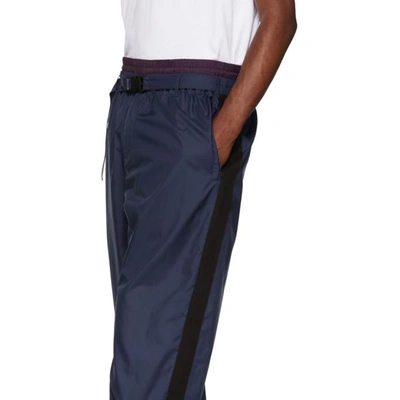Shop 3.1 Phillip Lim / フィリップ リム 3.1 Phillip Lim Navy And Burgundy Double Track Lounge Pants In Ma522 Mauvn