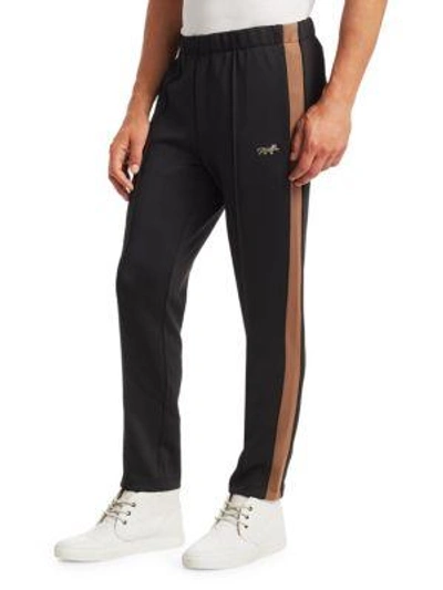 Shop Ovadia & Sons Leopard Track Pants In Black Brown