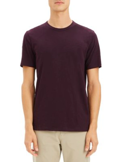 Shop Theory Cosmos Essential Cotton T-shirt In Aubergine