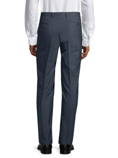 Shop Canali Stretch Wool Trousers In Blue