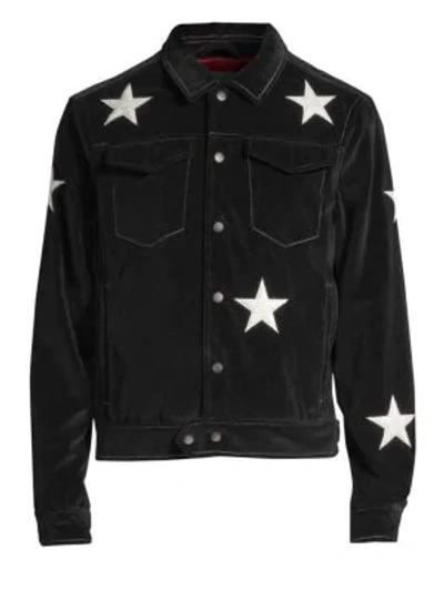Shop Ovadia & Sons Star Snap Front Shirt Jacket In Black