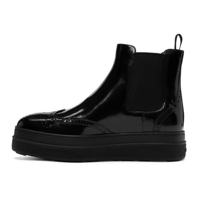 Shop Prada Black Platform Boots In F0002 Black