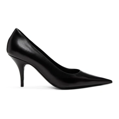 Shop Balenciaga Black Leather Pointed Heels In 1000 Black