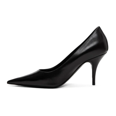 Shop Balenciaga Black Leather Pointed Heels In 1000 Black