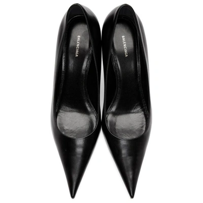 Shop Balenciaga Black Leather Pointed Heels In 1000 Black